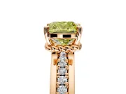 Solitaire Engagement Ring Setting for Fancy Yellow Cushion Cut Center with Raised Channel Band and Prong Head in Rose Gold