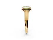 Halo Engagement Ring Setting for Fancy Yellow Princess Cut Center with Knife Ridge Cathedral Band and Prong Head in Yellow Gold