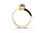 Solitaire Engagement Ring Setting for Fancy Green Oval Center with Plain Band and Flat Tab Prong Head in Rose Gold