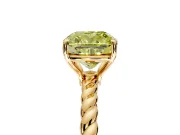 Solitaire Engagement Ring Setting for Fancy Yellow Cushion Cut Center with Plain Twisted Rope Band and Prong Head in Yellow Gold
