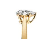 Solitaire Engagement Ring Setting for Pear-Shaped Center with Open Cathedral Shoulders and Prong Head in Yellow Gold