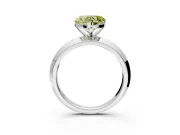 Solitaire Engagement Ring Setting for Fancy Yellow Heart-Shaped Center with Wide Knife Ridge Band and Prong Head in Sterling Silver