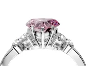 Solitaire Engagement Ring Setting for Fancy Pink Heart-Shaped Center with Marquise Flower Shoulders and Prong Head in Platinum