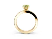 Solitaire Engagement Ring Setting for Fancy Yellow Oval Center with Channel Baguette Band and Prong Head in Yellow Gold