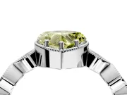 Vintage Station Engagement Ring Setting for Fancy Yellow Heart-Shaped Center with Accents and Prong Head in Sterling Silver