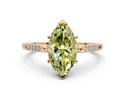 Solitaire Engagement Ring Setting for Fancy Yellow Marquise Center with Channel Accents and Prong Head in Rose Gold