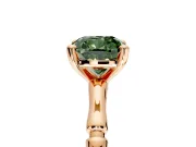 Solitaire Engagement Ring Setting for Fancy Green Cushion Cut Center with Bamboo Band and Prong Head in Rose Gold