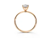 Solitaire Engagement Ring Setting for Pear-Shaped Center with Straight Thin Band and Prong Head in Rose Gold