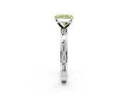 Solitaire Engagement Ring Setting for Fancy Yellow Radiant Cut Center with Channel Baguette Band and Prong Head in Sterling Silver