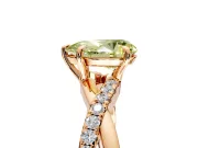 Crossover Engagement Ring Setting for Fancy Yellow Pear-Shaped Center with Pave and Plain Strands and Prong Head in Rose Gold