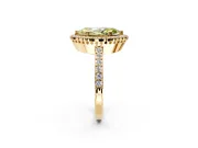 Halo Engagement Ring Setting for Fancy Yellow Marquise Center with Inner Milgrain Border and Prong Head in Yellow Gold