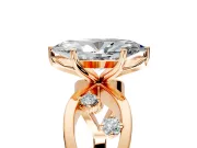 Solitaire Engagement Ring Setting for Marquise Center with Criss-Cross Accent Band and Prong Head in Rose Gold