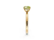 Hidden Halo Engagement Ring Setting for Fancy Yellow Cushion Cut Center with Thin Rounded Band and Prong Head in Yellow Gold