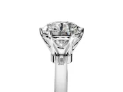 Solitaire Engagement Ring Setting for Round Cut Center with Plain Band and Tulip Prong Head in White Gold