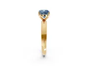 Solitaire Engagement Ring Setting for Fancy Blue Cushion Cut Center with Wide Knife Ridge Band and Prong Head in Yellow Gold