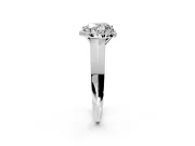 Halo Engagement Ring Setting for Heart-Shaped Center with Knife Ridge Cathedral Band and Prong Head in Platinum