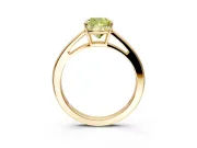 Solitaire Engagement Ring Setting for Fancy Yellow Cushion Cut Center with Open Cathedral Shoulders and Prong Head in Yellow Gold