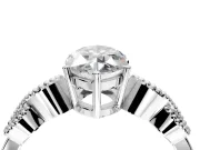 Leaf Engagement Ring Setting for Marquise Center with Milgrain Accent Band and Prong Head in Platinum