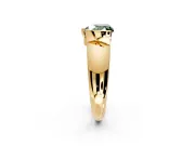 Tension Engagement Ring Setting for Fancy Green Heart-Shaped Center with Wide Flat Band and Tension Head in Yellow Gold