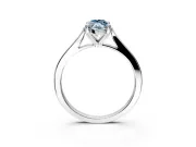 Solitaire Engagement Ring Setting for Fancy Blue Marquise Center with Tapered Shoulders and Prong Head in Platinum