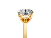 Solitaire Engagement Ring Setting for Round Cut Center with Basket Rail and Prong Head in Yellow Gold