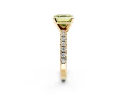 Solitaire Engagement Ring Setting for Fancy Yellow Asscher Cut Center with Large Accents and Prong Head in Yellow Gold