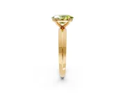 Solitaire Engagement Ring Setting for Fancy Yellow Oval Center with Wide Knife Ridge Band and Prong Head in Yellow Gold
