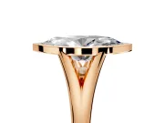 Solitaire Engagement Ring Setting for Marquise Center with V Split Shank and Bezel Head in Rose Gold