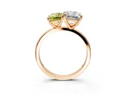 Fancy Yellow Emerald Cut and Emerald Cut Lab-Grown Diamond Toi et Moi Engagement Ring with Prong-Set Stones in Rose Gold