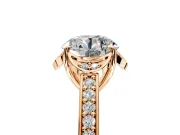 Floral Engagement Ring Setting for Round Cut Center with Four Accent Clusters and Prong Head in Rose Gold