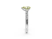 Cluster Engagement Ring Setting for Fancy Yellow Pear-Shaped Center with Round Cut Accent Band and Prong Head in Sterling Silver