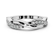 Round Cut Lab-Grown Diamond Twisted Infinity Wedding Band with Spaced Prong Setting in Platinum