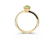 Solitaire Engagement Ring Setting for Fancy Yellow Marquise Center with Large Accent Band and Prong Head in Yellow Gold