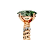 Rope Engagement Ring Setting for Fancy Green Oval Center with Accent Shoulders and Prong Head in Rose Gold