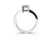 Solitaire Engagement Ring Setting for Emerald Cut Center with Plain Band and Flat Tab Prong Head in Platinum