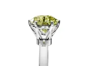 Solitaire Engagement Ring Setting for Fancy Yellow Round Cut Center with Plain Band and Tulip Prong Head in Sterling Silver