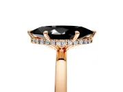 Hidden Halo Engagement Ring Setting for Fancy Black Marquise Center with Plain Band and Tall Prong Head in Rose Gold