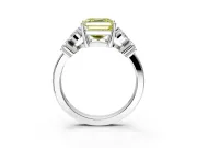 Floral Engagement Ring Setting for Fancy Yellow Princess Cut Center with Marquise Cluster Shoulders and Prong Head in Platinum