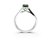 Solitaire Engagement Ring Setting for Fancy Green Emerald Cut Center with Cathedral Channel Band and Prong Head in Platinum