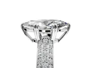 Solitaire Engagement Ring Setting for Marquise Center with Multi-Row Pave Accents and Basket Head in Sterling Silver