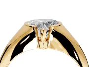 Tension Engagement Ring Setting for Heart-Shaped Center with Wide Tapered Band and Tension Head in Yellow Gold