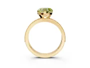 Milgrain Pave Engagement Ring Setting for Fancy Yellow Heart-Shaped Center with Accent Band and Prong Head in Yellow Gold
