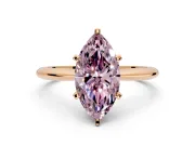 Solitaire Engagement Ring Setting for Fancy Pink Marquise Center with Knife Ridge Band and Claw Prong Head in Rose Gold