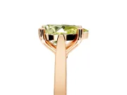 Solitaire Engagement Ring Setting for Fancy Yellow Pear-Shaped Center with Tapered Shoulders and Prong Head in Rose Gold