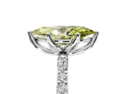 Solitaire Engagement Ring Setting for Fancy Yellow Marquise Center with Fine Pave Accents and Prong Head in Platinum
