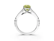 Solitaire Engagement Ring Setting for Fancy Yellow Radiant Cut Center with Pave Split Shank and Prong Head in Platinum
