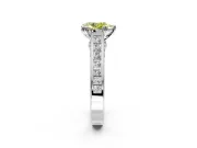 Solitaire Engagement Ring Setting for Fancy Yellow Pear-Shaped Center with Channel Band and Double Claw Prong Head in Sterling Silver