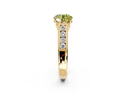Solitaire Engagement Ring Setting for Fancy Yellow Round Cut Center with Cathedral Channel Band and Prong Head in Yellow Gold