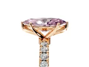 Open Basket Engagement Ring Setting for Fancy Pink Marquise Center with Pave Band and Prong Head in Rose Gold