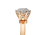 Solitaire Engagement Ring Setting for Cushion Cut Center with Plain Band and Tulip Prong Head in Rose Gold